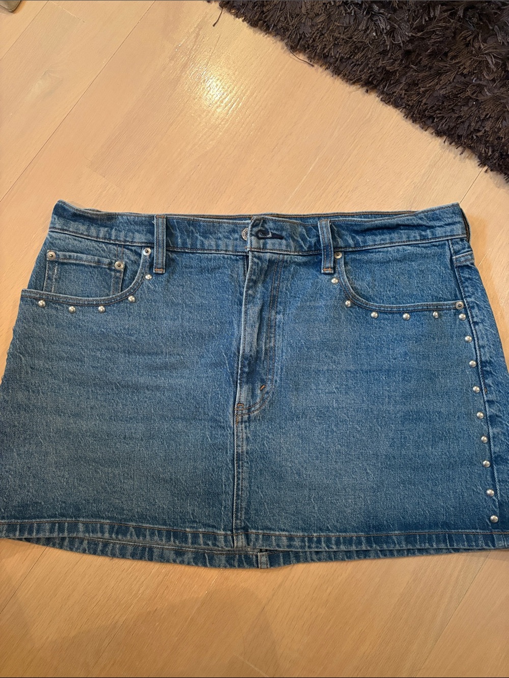 Abercrombie Studded Denim Mini Skirt